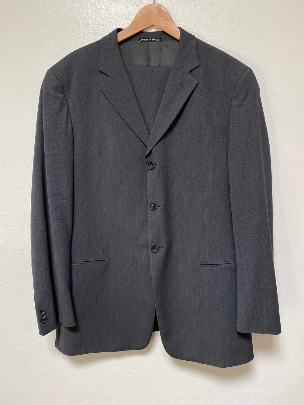 Armani Collezioni 2-Pcs Wool Birdseye Suit 42R Pants 32x21